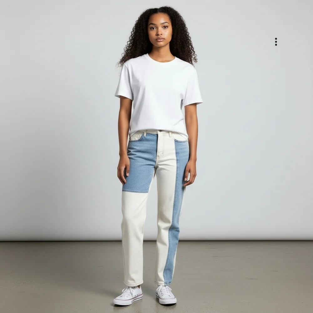 PACSUN Women's Mom Jeans‎ 100% Cotton Patch Color Blocked Mid Rise Size 25